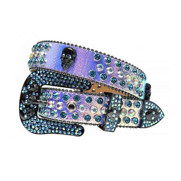 Purple & Rose Gold Strap With Multi Color Studded Rhinestone Belt - Picture 1 of 2